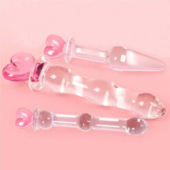 Candy Heart Beginner Glass Dildo Multiple Colour 2