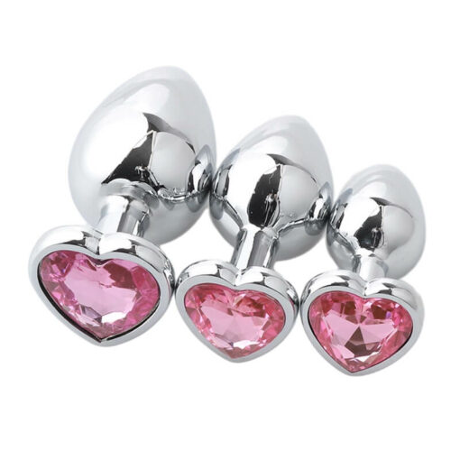Candy Heart Jeweled Butt Plug Light Pink