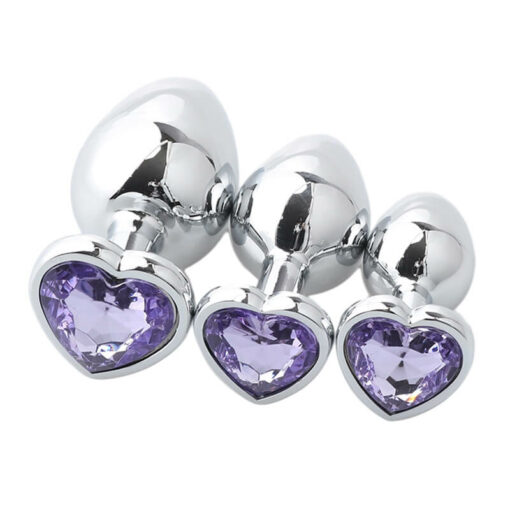 Candy Heart Jeweled Butt Plug Light Purple