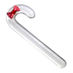 Clear Glass Walking Stick Dildo Front