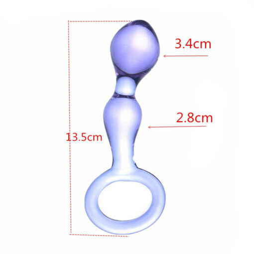Crystal Clear Small Icicle Glass Dildo With Handle Size