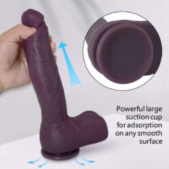 Dark Purple Realistic Cock Dildo Powerful Suction Cup
