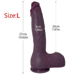 Dark Purple Realistic Cock Dildo Size L