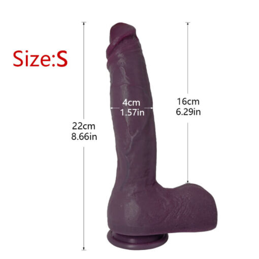 Dark Purple Realistic Cock Dildo Size S