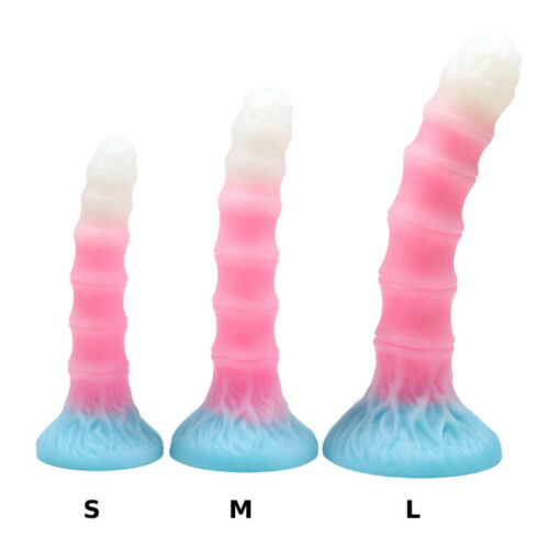 Femboy Soft Pink Ribbed Dildo All Types 4