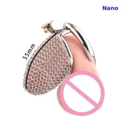 Flexible Stainless Steel Chain Mesh Chastity Cage Nano