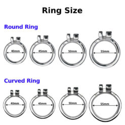 Flexible Stainless Steel Chain Mesh Chastity Cage Ring Size