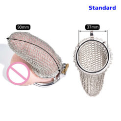 Flexible Stainless Steel Chain Mesh Chastity Cage Standard