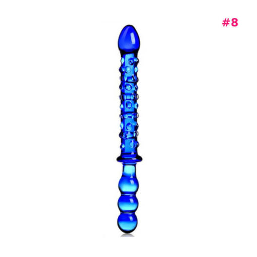 Glass Beaded And Ribbed Dildos 8