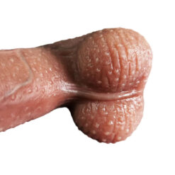 Lifelike Foreskin Dildo With Movable Testicles Balls
