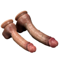Realistic Brown Dual Density Silicone Dildo Small And Large3