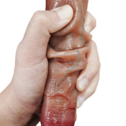 Realistic Dildo With Movable Foreskin And Testicles Detail 2