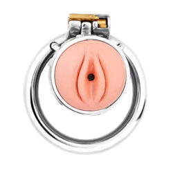 Realistic Silicone Pussy Inverted Chastity Cage Front