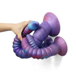Sissy Tentacle Ribbed Dildos For Ass Training Dark Blue7