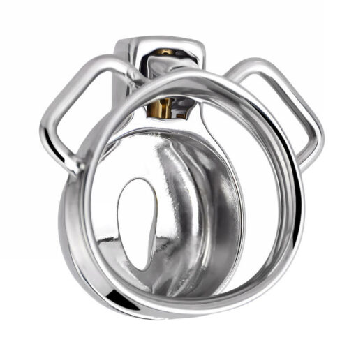 Stainless Steel Pussy Shaped Chastity Cage With Strap Back