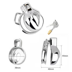 Stainless Steel Pussy Shaped Chastity Cage With Strap Cage Size 2