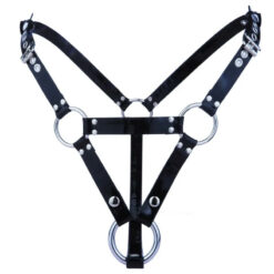 Three way Adjustable PU Leather Chastity Cage Belt Main