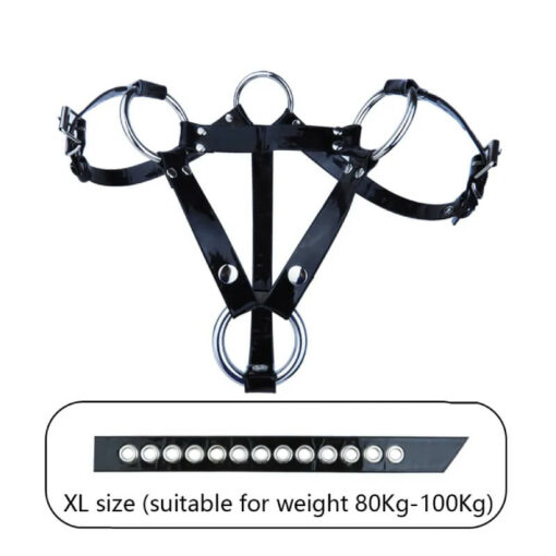 Three way Adjustable PU Leather Chastity Cage Belt XL Size