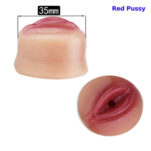 Realistic Silicone Pussy Inverted Chastity Cage Red Pussy Size