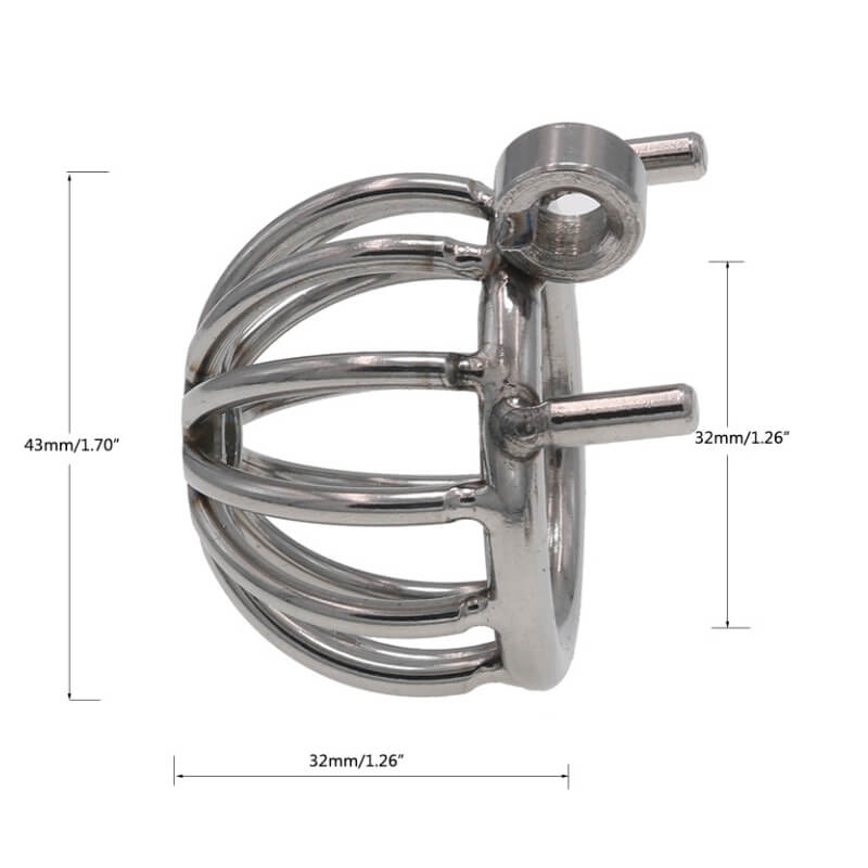 Flat Chastity Cage Metal Male Chastity Device Dark Lock Design Steel Penis  Cage for Men BDSM Bondage Penis Cage Sex Toys for Couples (45mm/1.77in)