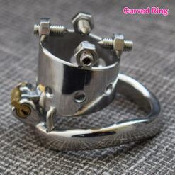 Stainless Steel Kali's Teeth Male Chastity Device With Curved Ring1