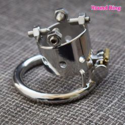 Stainless Steel Kali's Teeth Male Chastity Device With Round Ring1