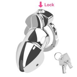 Button Lock Adjustable Metal Chastity Cage Main