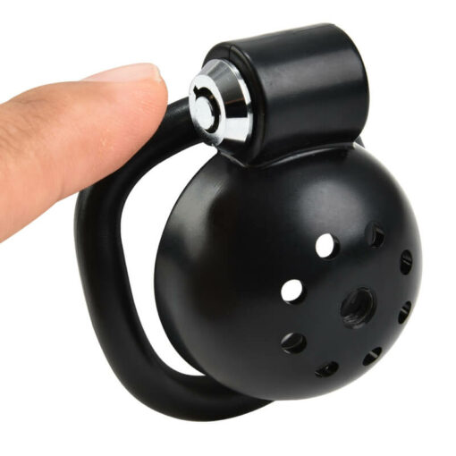 Button Lock Micro Chastity Cage With Finger