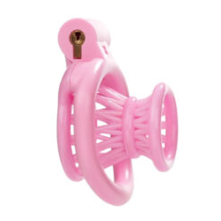 Double Funnels Fishnet Inverted Chastity Cage Pink1