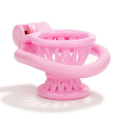Double Funnels Fishnet Inverted Chastity Cage Pink2