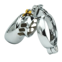 Hinged Ring Beginner Metal Chastity Cage Back