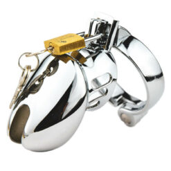 Hinged Ring Beginner Metal Chastity Cage Main