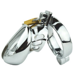 Hinged Ring Beginner Metal Chastity Cage Side
