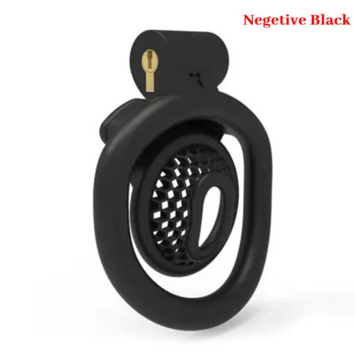 Innie Chastity Cage With Inverted Plug Black Negative1