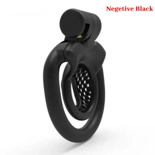 Innie Chastity Cage With Inverted Plug Black Negative2