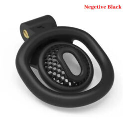 Innie Chastity Cage With Inverted Plug Black Negative3