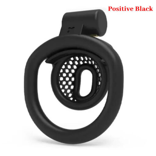 Innie Chastity Cage With Inverted Plug Black Positive2
