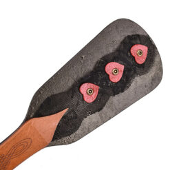 Lace Hearts Wooden Spanking Paddle Brown Front Detail