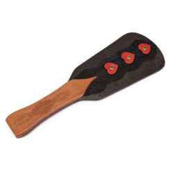 Lace Hearts Wooden Spanking Paddle Brown Front1