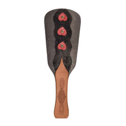 Lace Hearts Wooden Spanking Paddle Brown Front2