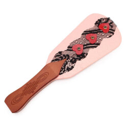 Lace Hearts Wooden Spanking Paddle Pink
