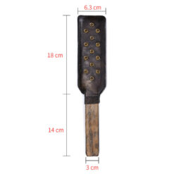 Rivet Spikes Leather Spanking Paddle Brown Size