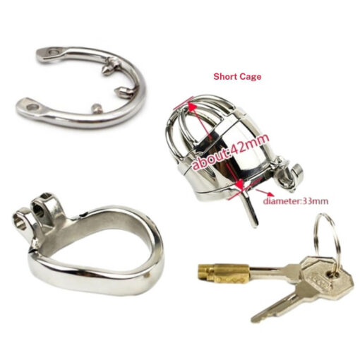Spiky Armor Stainless Steel Male Chastity Cage Size