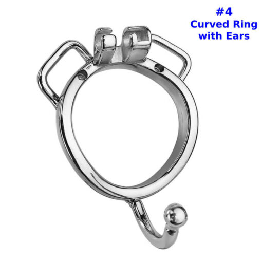 Steel Chastity Cage Rings Curved Ring With Ears