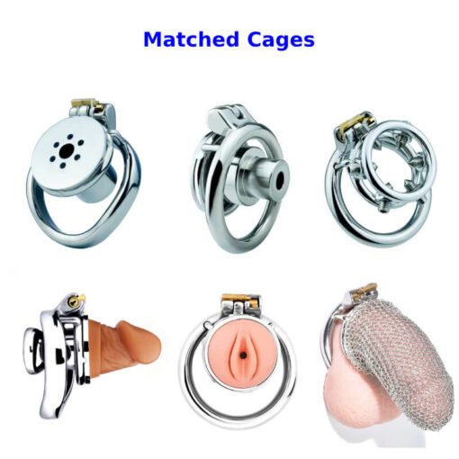 Steel Chastity Cage Rings Matched Cages1