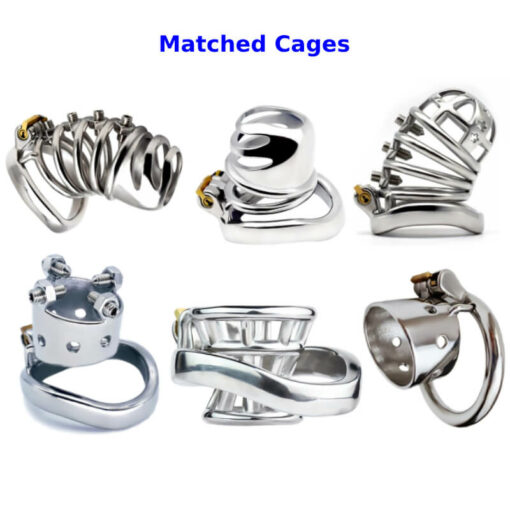 Steel Chastity Cage Rings Matched Cages2