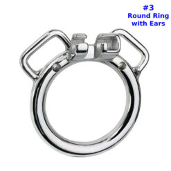 Steel Chastity Cage Rings Round Ring With Ears