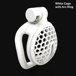 Tiny Breathable Permalock Chastity Cage White Arc Ring