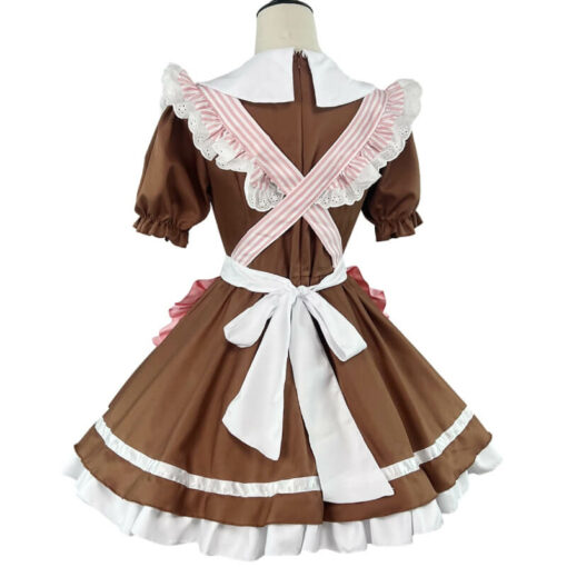 Cat Maid Cosplay Outfit Brown Back