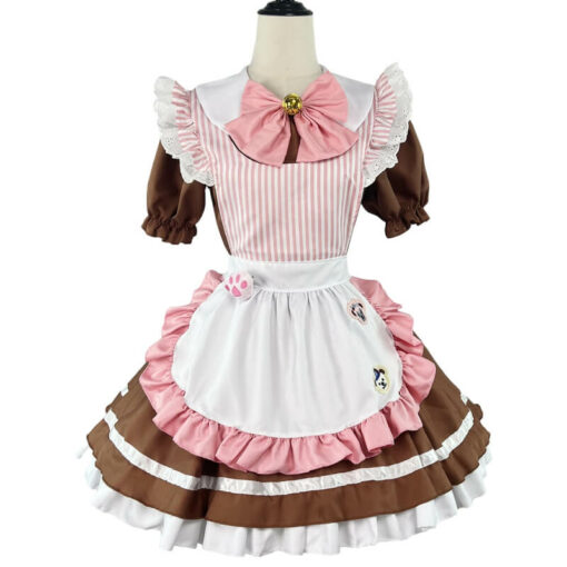 Cat Maid Cosplay Outfit Brown Front